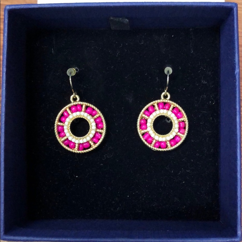 Anthropologie pink donut earrings